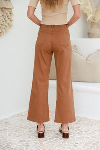 J-Lo Wide Leg Crop Jeans ~ Tan