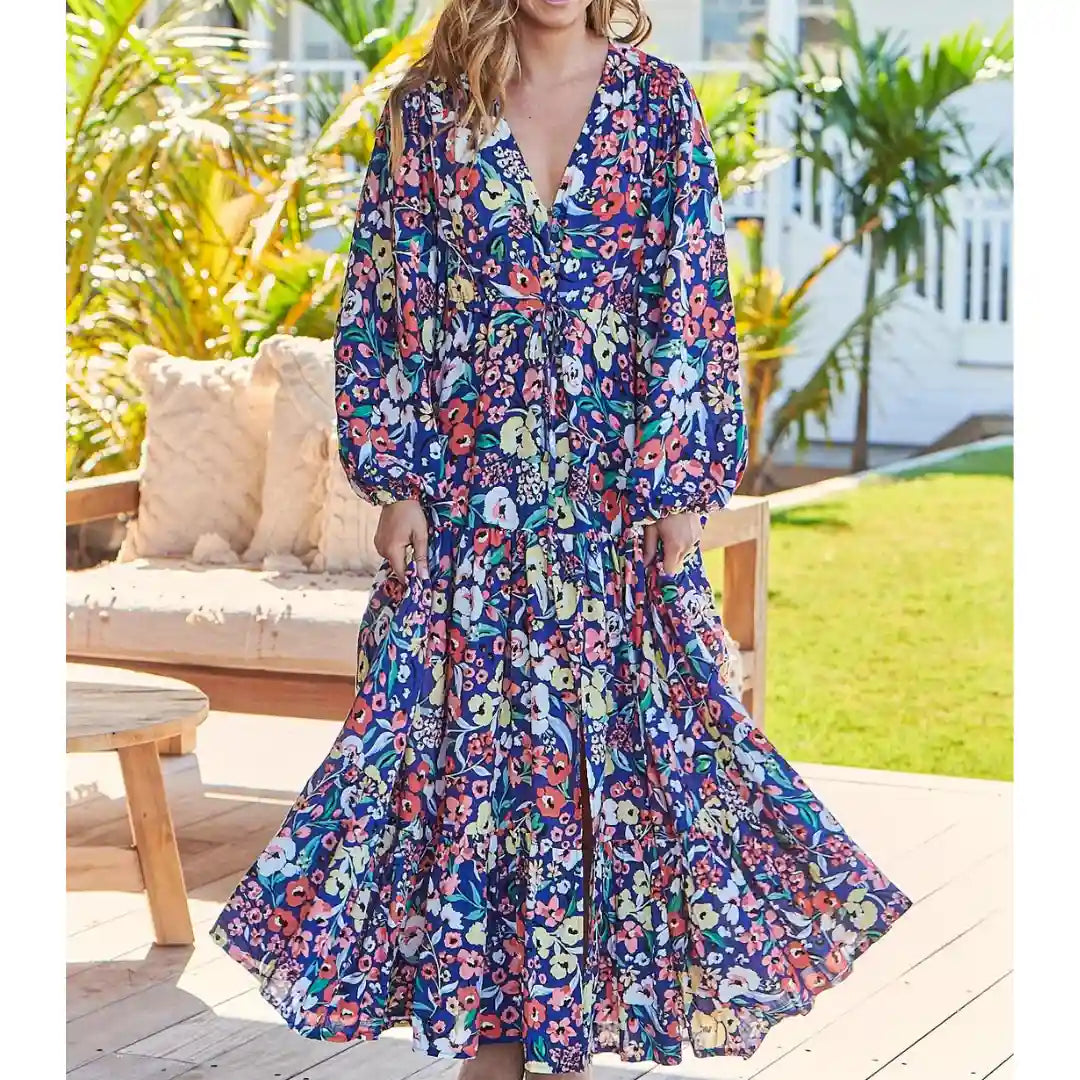 Teresa Maxi Dress Carnation Print