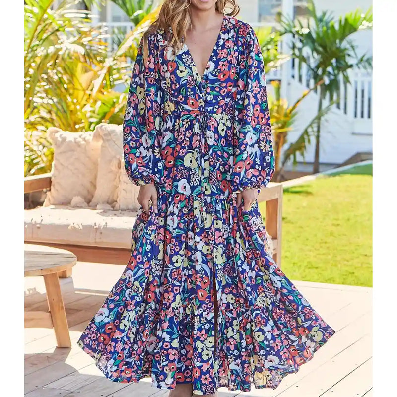 Teresa Maxi Dress Carnation Print