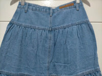 Texas Hold Em Denim Zip Front Maxi Skirt Mid Blue