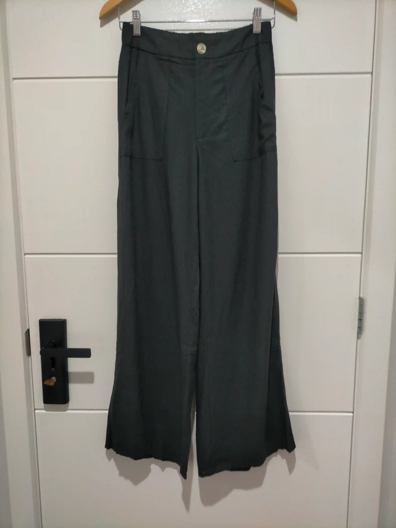 Tobacco Linen Pants - Black