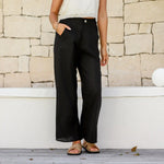 Tobacco Linen Pants - Black