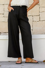 Tobacco Linen Pants - Black