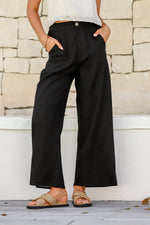 Tobacco Linen Pants - Black