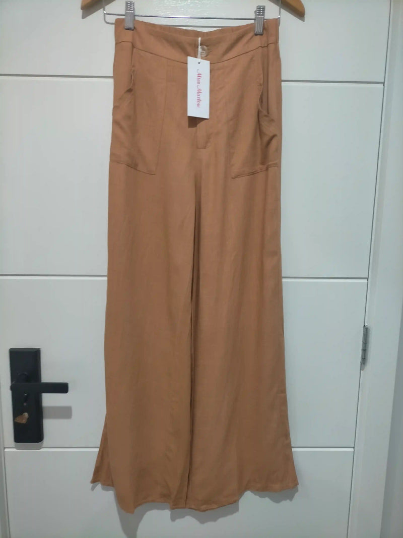 Tobacco Linen Pants - Soft Tan