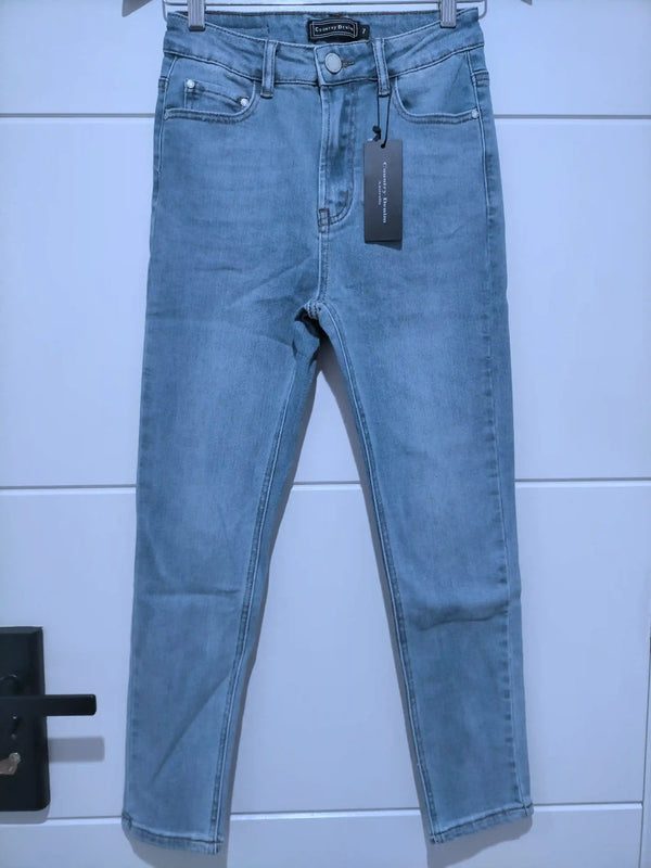 Torquay Super Stretch Crop Skinny Jeans ~ Mid Wash Blue