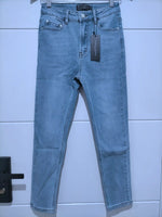 Torquay Super Stretch Crop Skinny Jeans - Mid Wash Blue