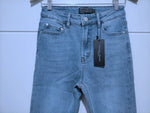 Torquay Super Stretch Crop Skinny Jeans - Mid Wash Blue