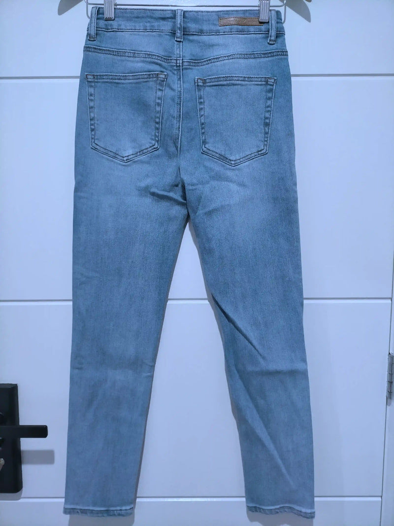 Torquay Super Stretch Crop Skinny Jeans - Mid Wash Blue