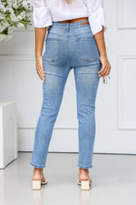 Torquay Super Stretch Crop Skinny Jeans - Mid Wash Blue