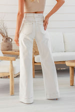 Sailor Wide Leg Pocket Jeans - White