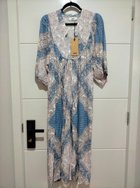 Boheme Midi Dress Denim Skies Print by Jaase Kenzie Tenzie