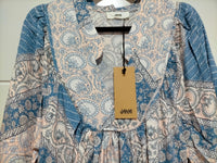 Boheme Midi Dress Denim Skies Print by Jaase Kenzie Tenzie