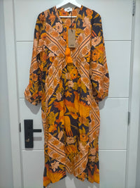 Penny Midi Dress Lantana Print by Jaase Kenzie Tenzie