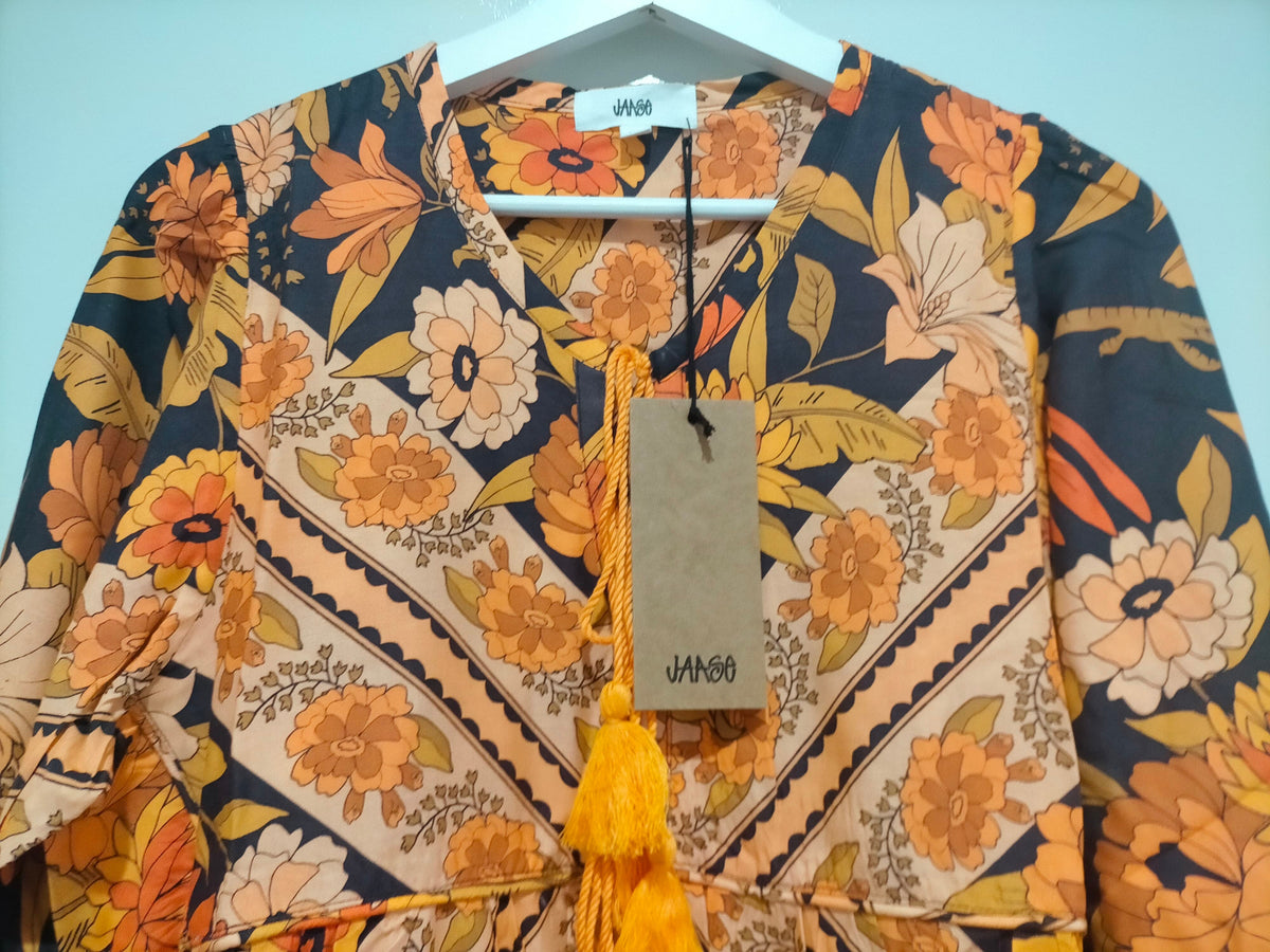 Penny Midi Dress Lantana Print by Jaase Kenzie Tenzie