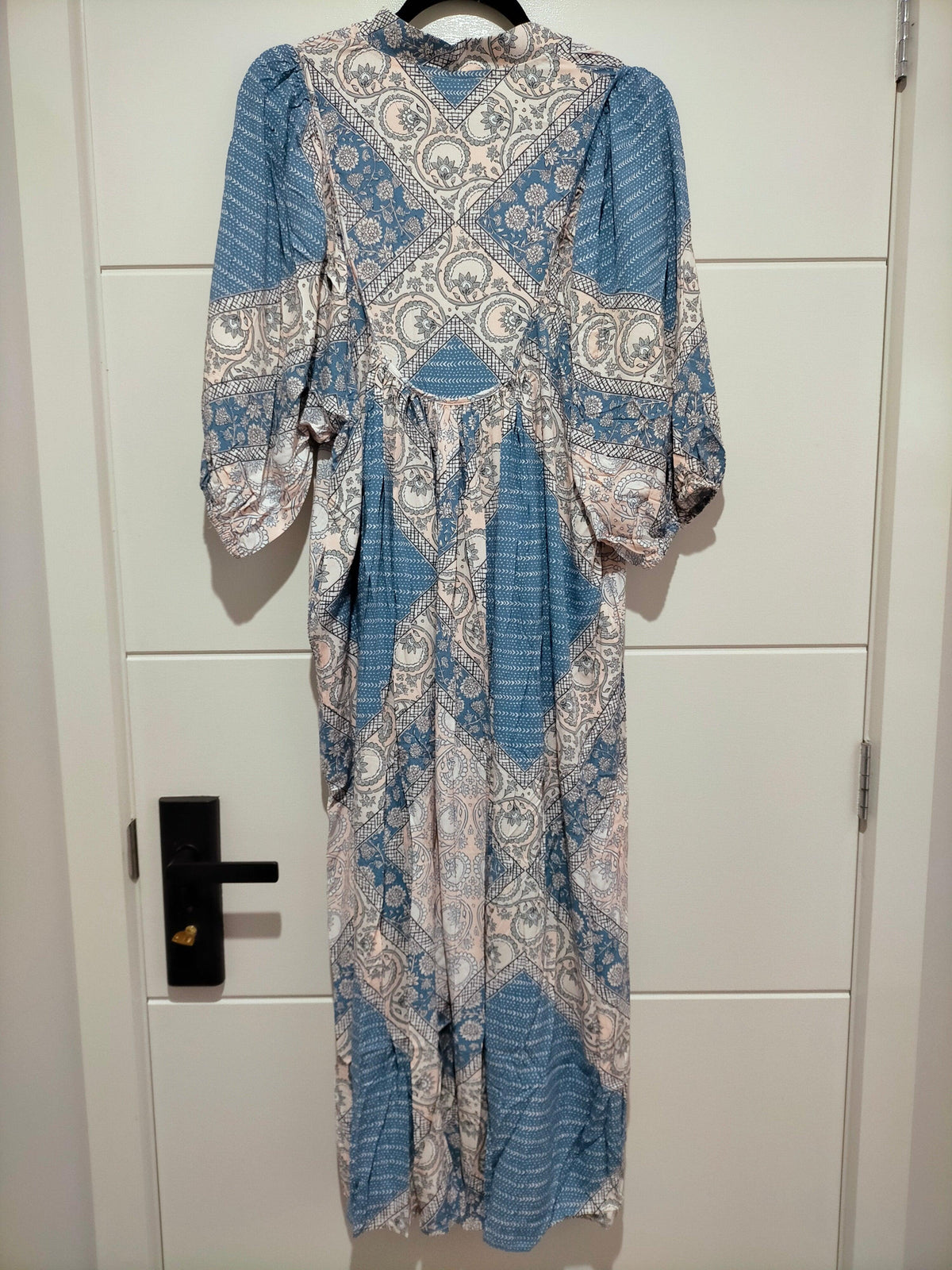 Boheme Midi Dress Denim Skies Print by Jaase Kenzie Tenzie