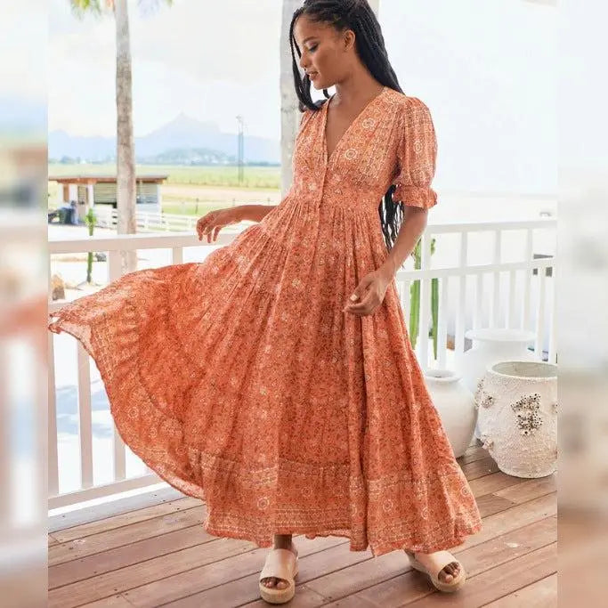 Annabel Maxi Dress Ezrah Print by Jaase