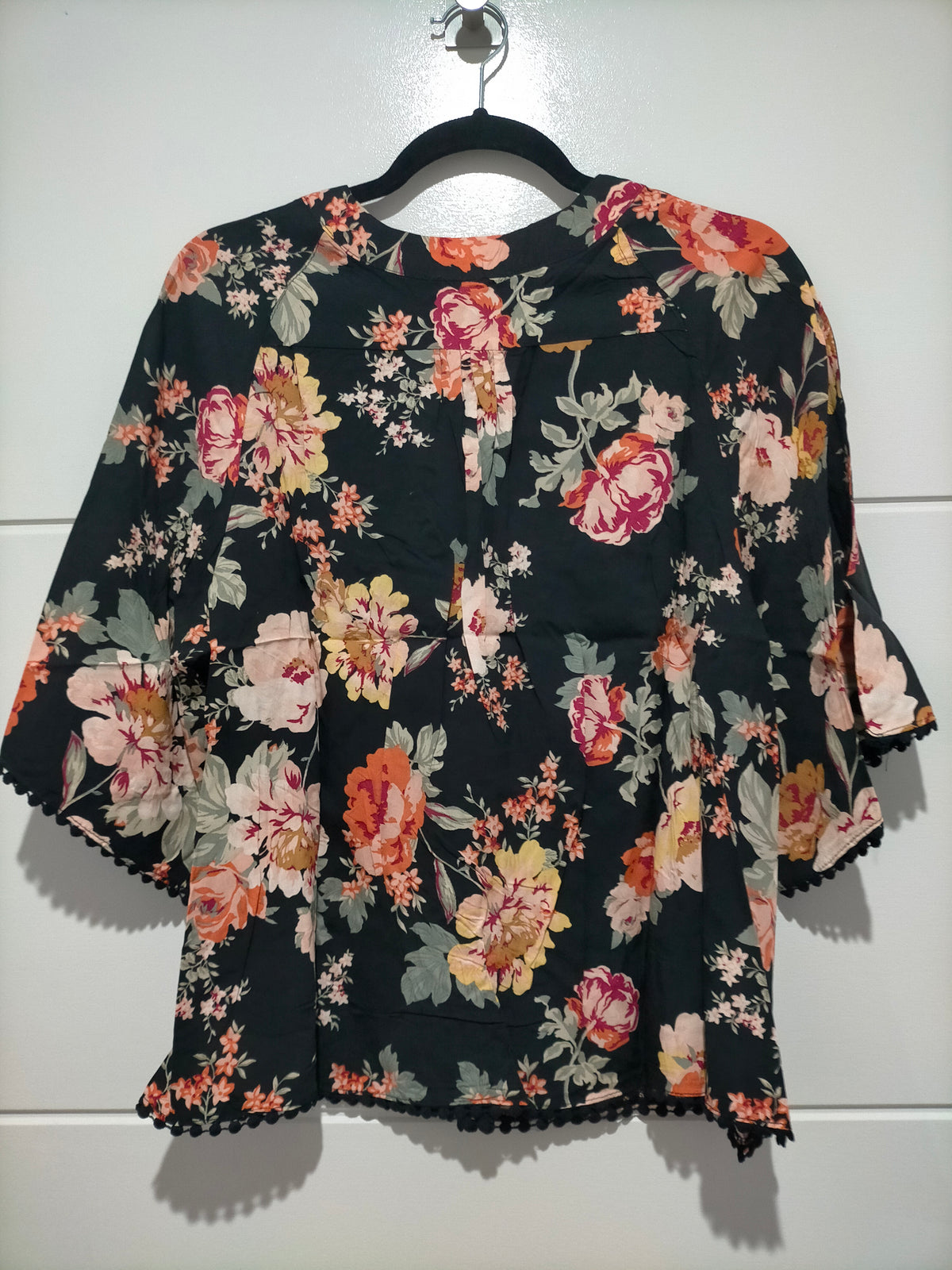 Gabriella Top Winter Rose Black Print by Jaase Kenzie Tenzie