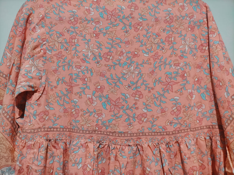 Ezra Midi Dress Swan Lake Peony Pink Print by Jaase Kenzie Tenzie