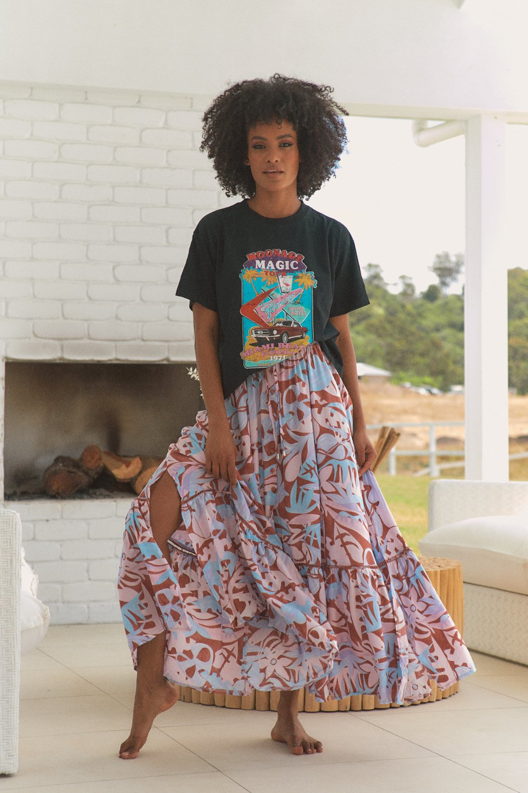 Daphne Maxi Skirt in Neapolitan print by Jaase Kenzie Tenzie