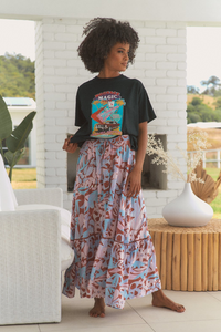 Daphne Maxi Skirt in Neapolitan print by Jaase Kenzie Tenzie