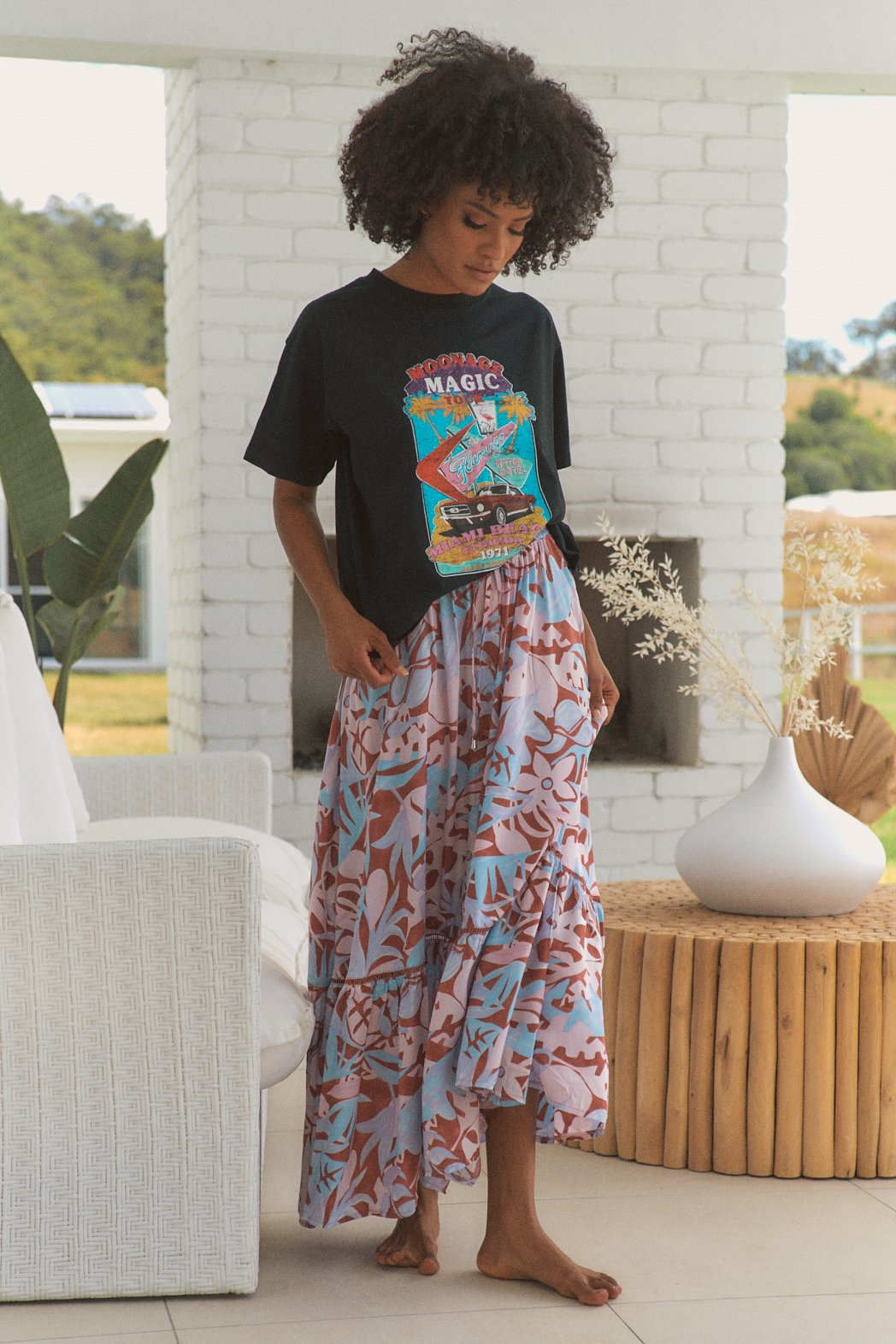 Daphne Maxi Skirt in Neapolitan print by Jaase Kenzie Tenzie