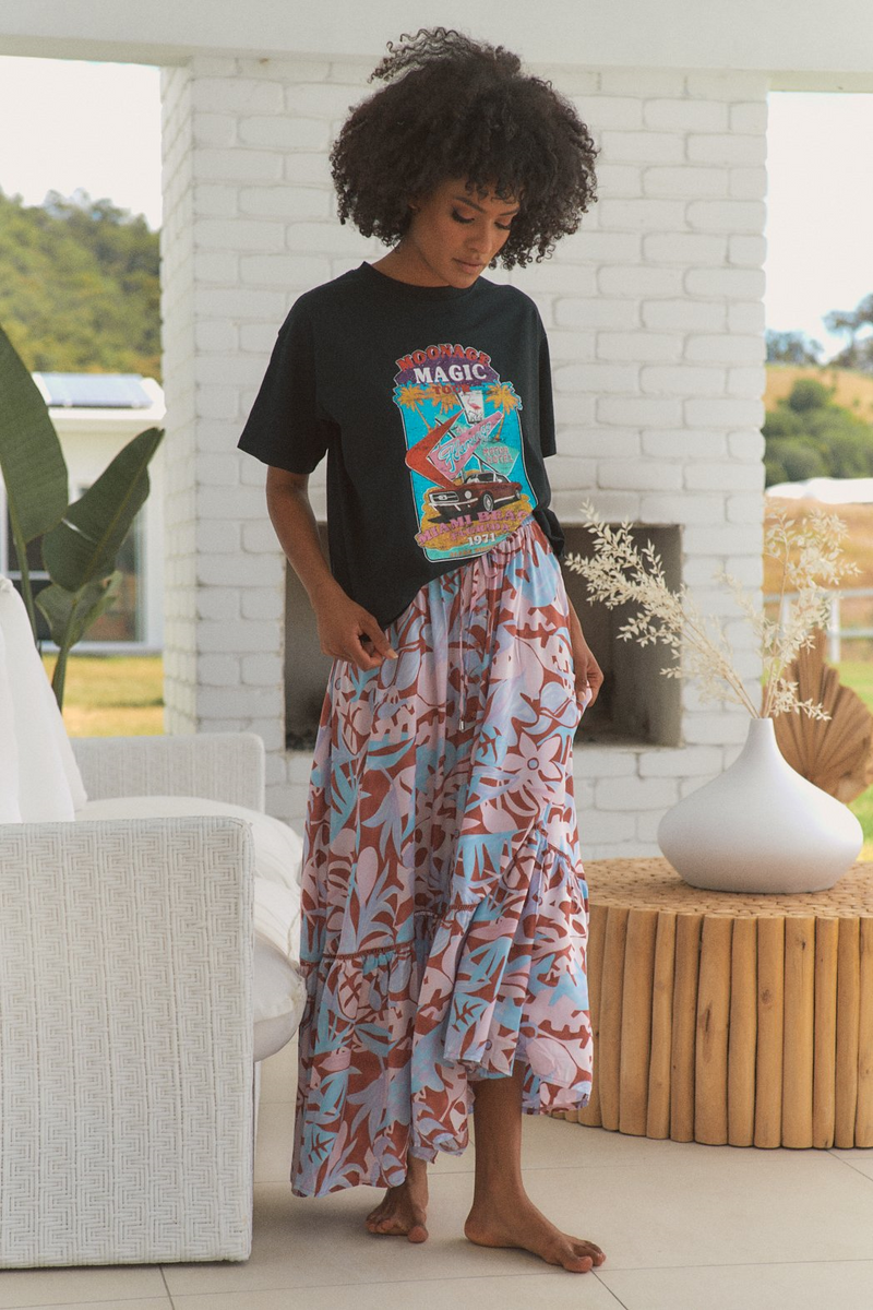Daphne Maxi Skirt in Neapolitan print by Jaase Kenzie Tenzie