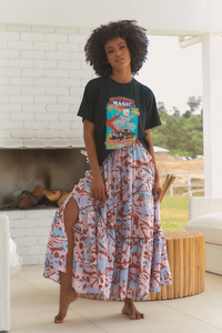 Daphne Maxi Skirt in Neapolitan print by Jaase Kenzie Tenzie