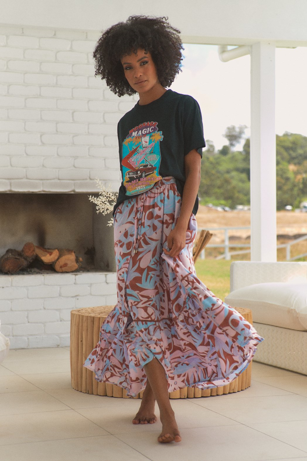 Daphne Maxi Skirt in Neapolitan print by Jaase Kenzie Tenzie