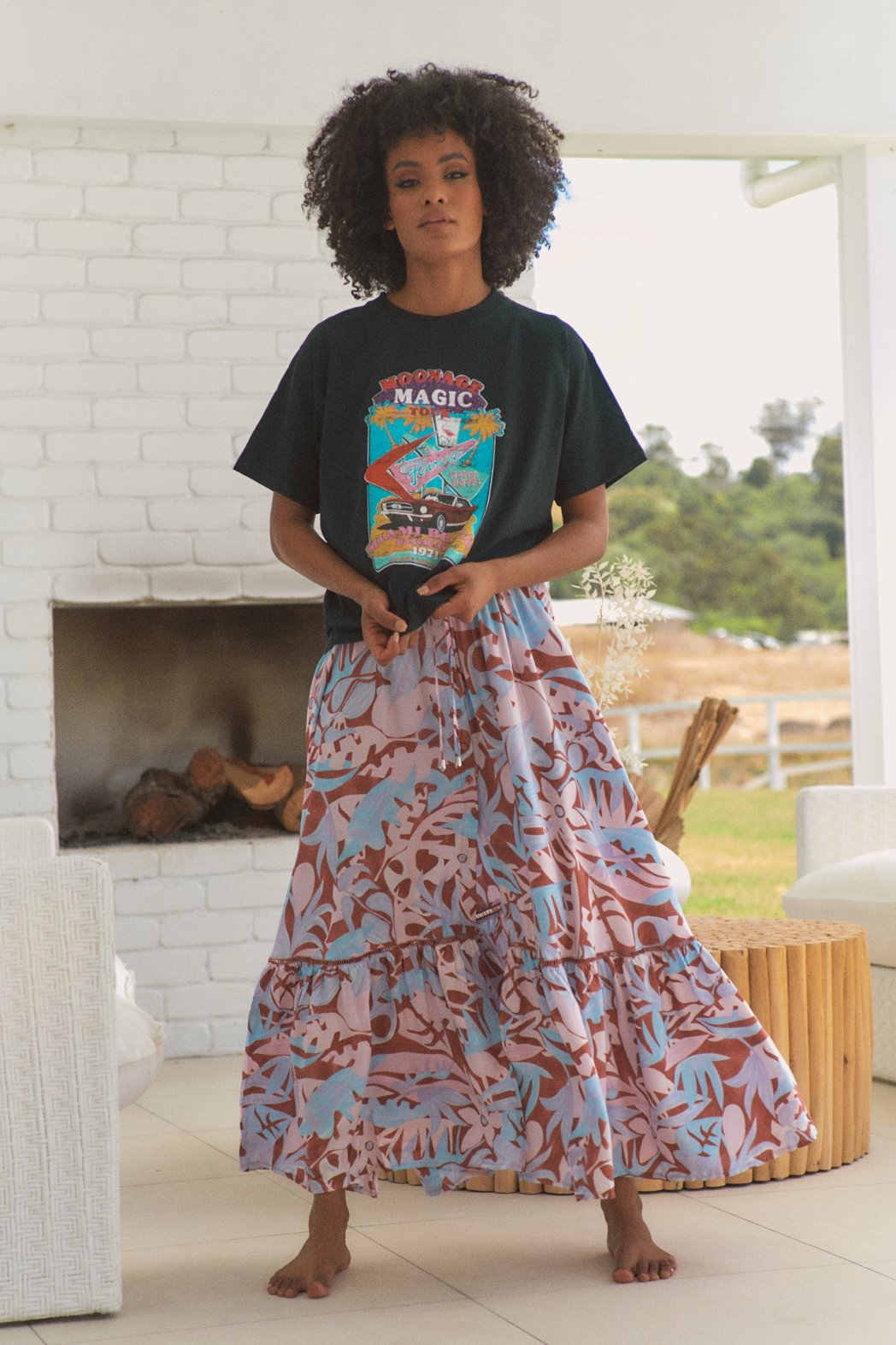 Daphne Maxi Skirt in Neapolitan print by Jaase Kenzie Tenzie