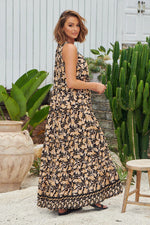 Erryn Maxi Dress Gold Valley Print by Jaase Kenzie Tenzie