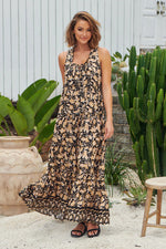 Erryn Maxi Dress Gold Valley Print by Jaase Kenzie Tenzie