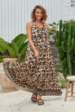 Erryn Maxi Dress Gold Valley Print by Jaase Kenzie Tenzie