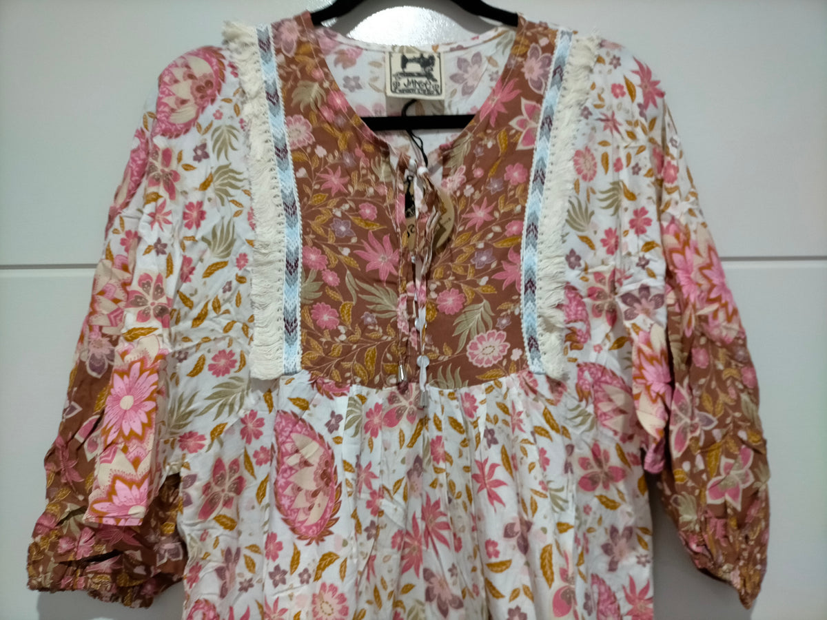 Palace Midi Dress Flower Fields Print by Jaase Kenzie Tenzie