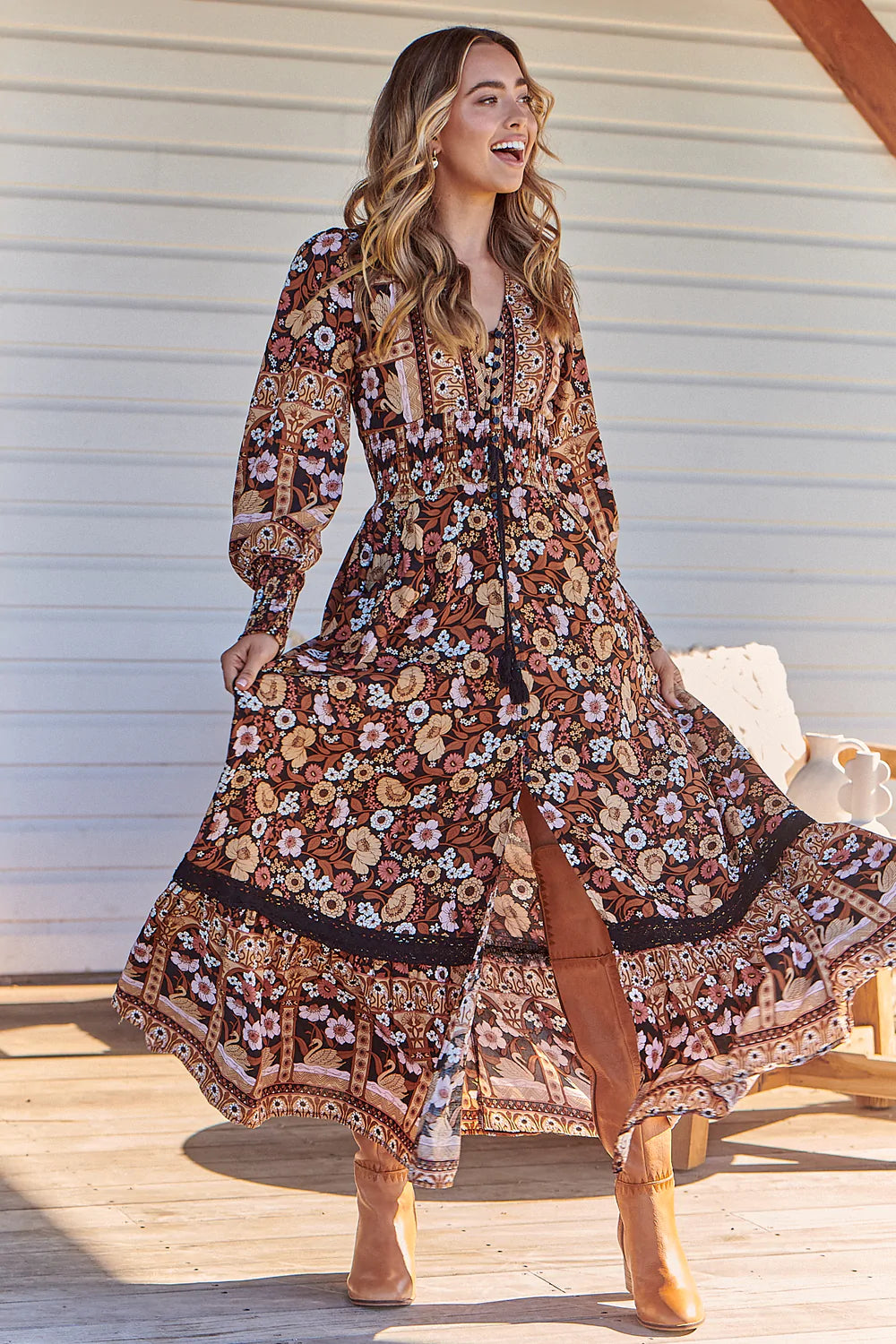 Sabrina Maxi Dress in Hennie Print by Jaase Kenzie Tenzie