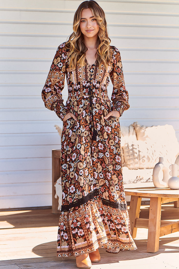 Sabrina Maxi Dress in Hennie Print by Jaase Kenzie Tenzie