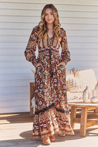 Sabrina Maxi Dress in Hennie Print by Jaase Kenzie Tenzie