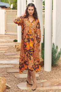 Penny Midi Dress Lantana Print by Jaase Kenzie Tenzie