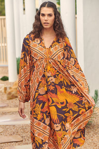 Penny Midi Dress Lantana Print by Jaase Kenzie Tenzie