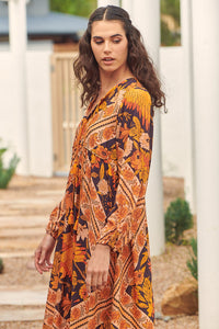 Penny Midi Dress Lantana Print by Jaase Kenzie Tenzie