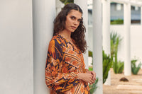 Penny Midi Dress Lantana Print by Jaase Kenzie Tenzie