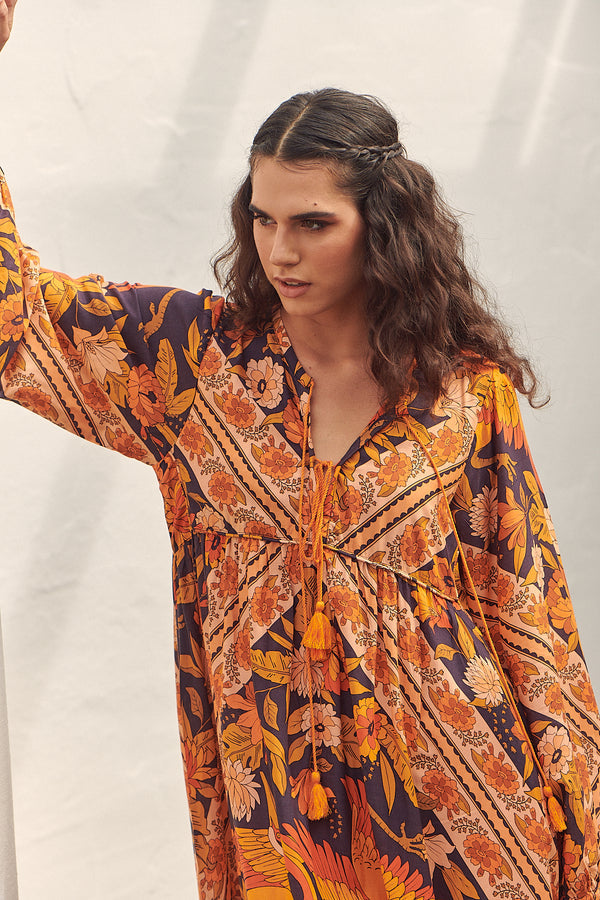 Penny Midi Dress Lantana Print by Jaase Kenzie Tenzie