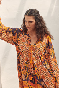Penny Midi Dress Lantana Print by Jaase Kenzie Tenzie