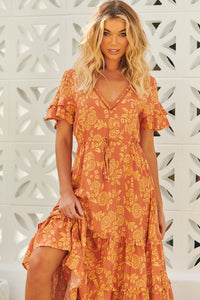Lenni Maxi Dress Day Dream Sun Print by Jaase Kenzie Tenzie