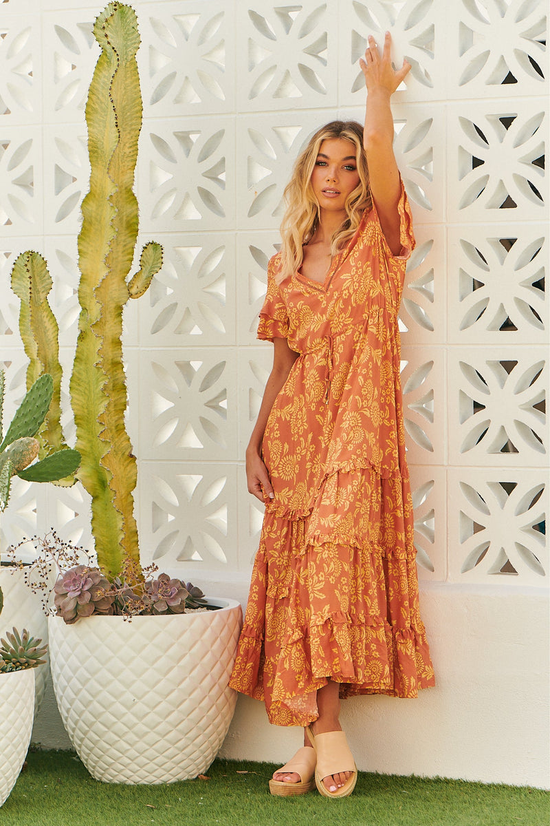 Lenni Maxi Dress Day Dream Sun Print by Jaase Kenzie Tenzie