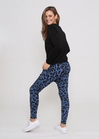 Jordan Drop Crutch Slouch Jogger Pants - Blue Leopard Kenzie Tenzie