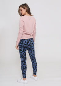 Jordan Drop Crutch Slouch Jogger Pants - Blue Leopard Kenzie Tenzie