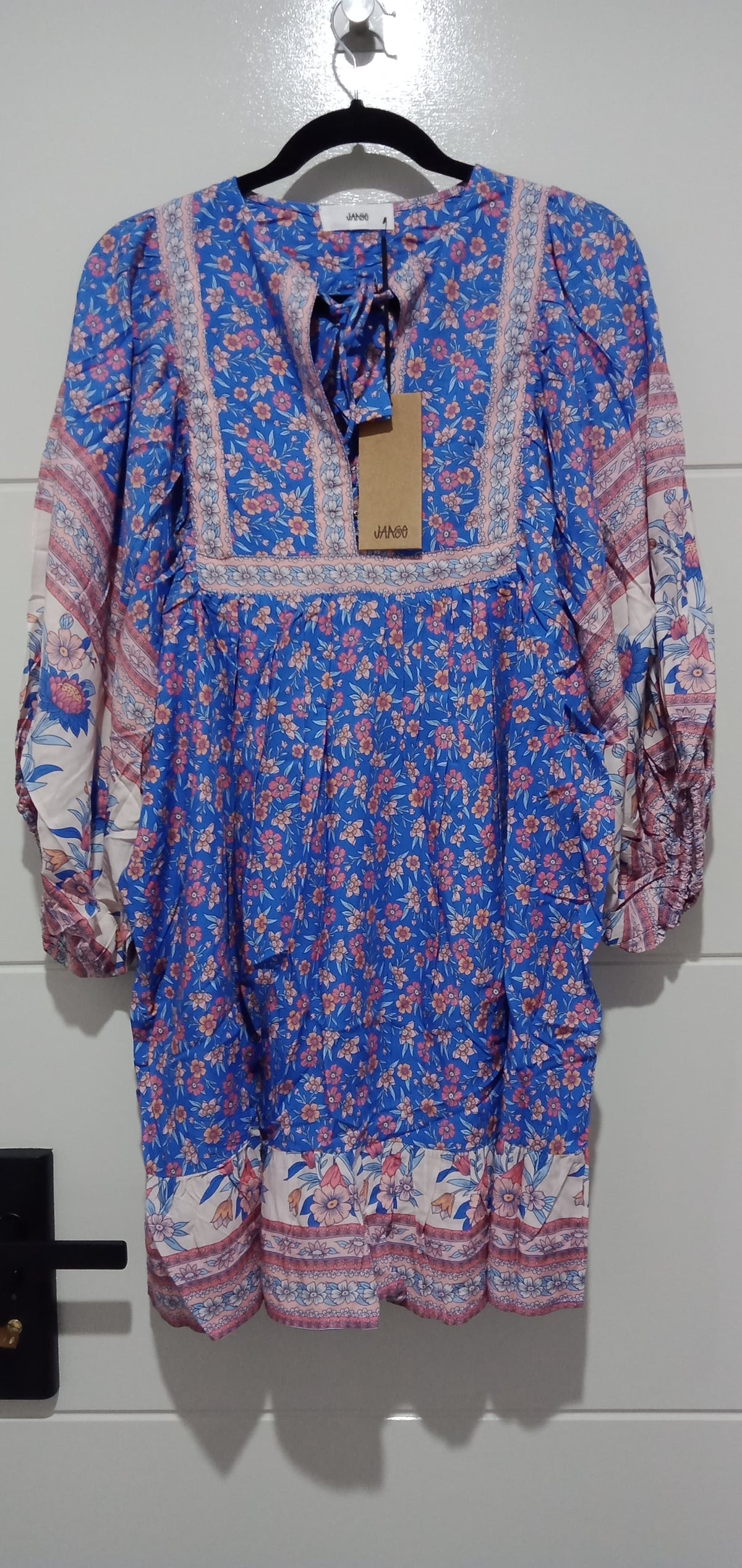 Zarina Mini Dress Blu Print by Jaase Kenzie Tenzie