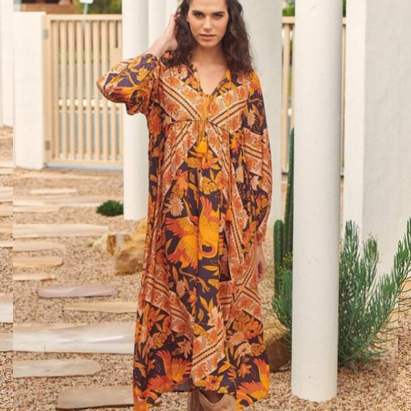 Penny Midi Dress Lantana Print by Jaase Kenzie Tenzie