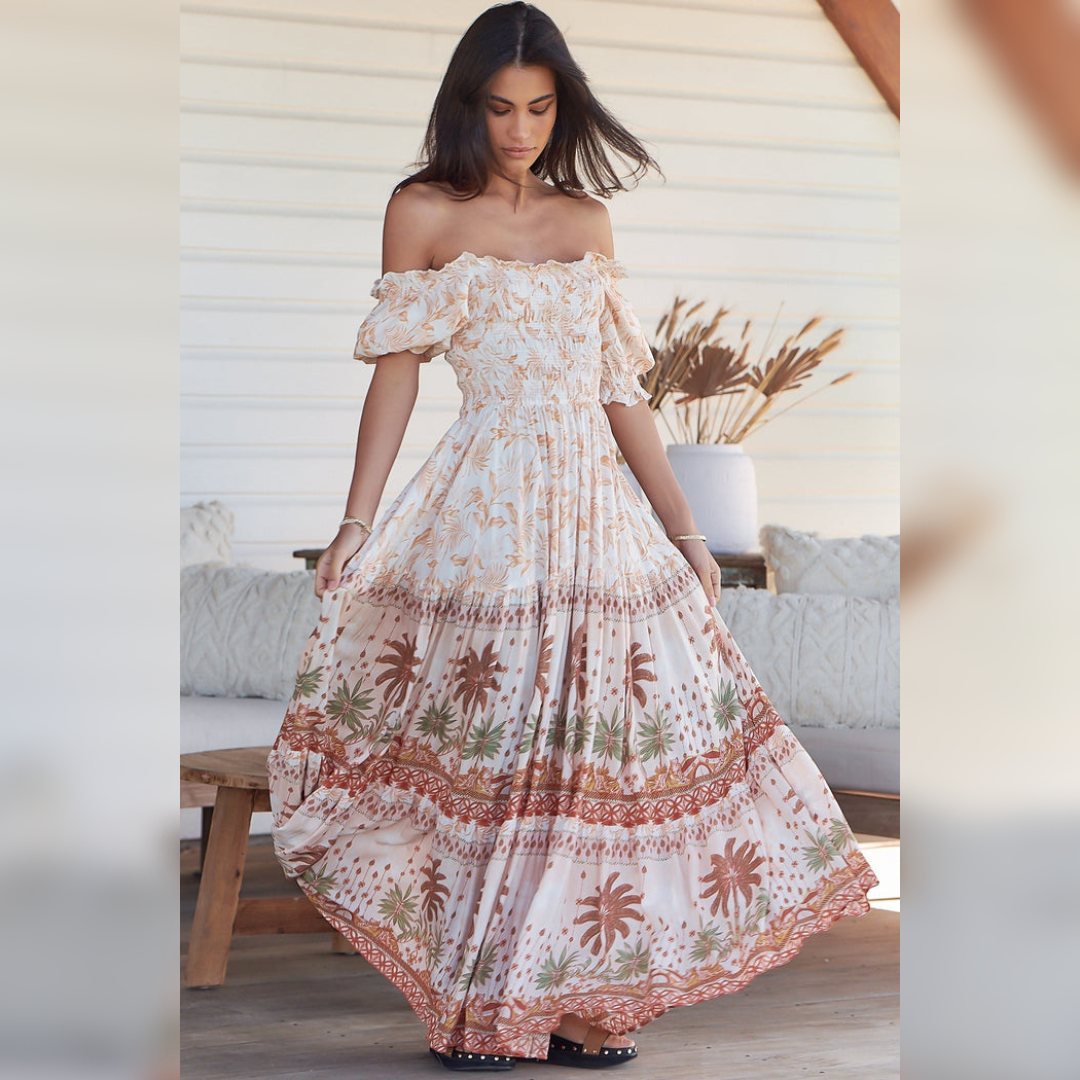 Claudette Maxi Dress Yasmina print by Jaase Kenzie Tenzie